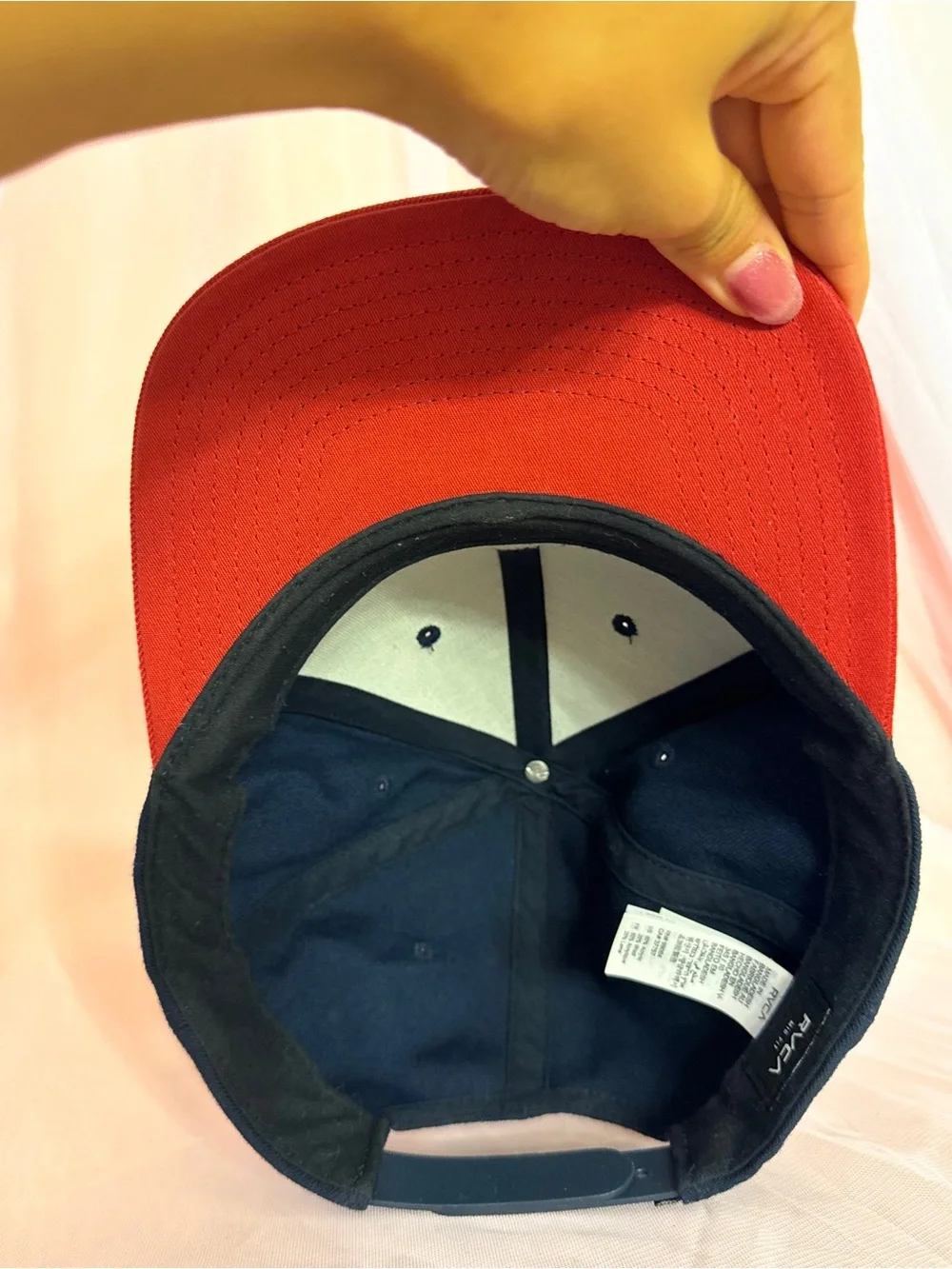 🌟🇺🇸RVCA VA Embroidered Patch Navy Blue & Red Adjustable Snapback Hat